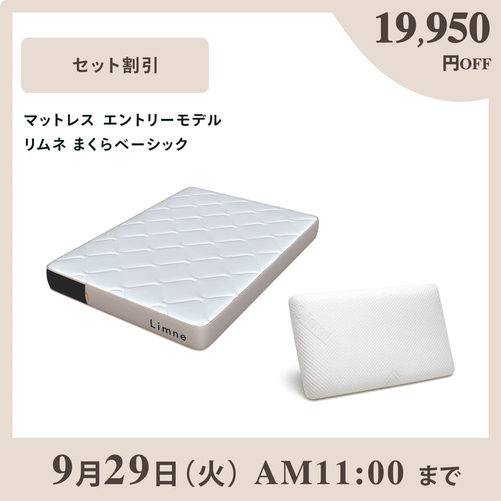 LIMNE公式】エントリーマットレス＆まくらセット｜首から腰まで全身の